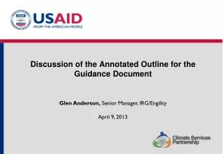 Discussion of the Annotated Outline for the Guidance Document