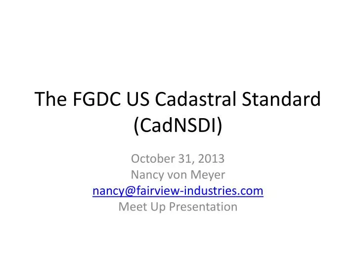 the fgdc us cadastral standard cadnsdi