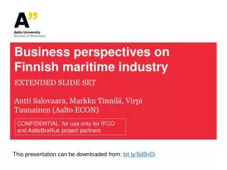 Business perspectives on Finnish maritime industry