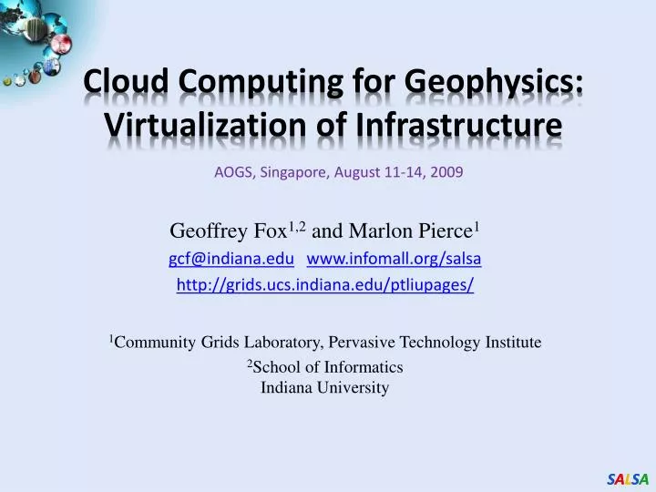 cloud computing for geophysics virtualization of infrastructure