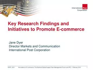 Key Research Findings and Initiatives to Promote E-commerce