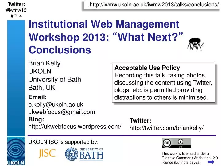 institutional web management workshop 2013 what next conclusions