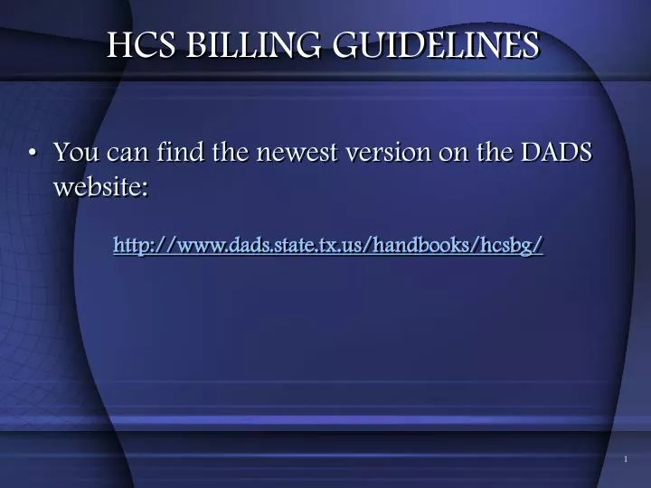 PPT HCS BILLING GUIDELINES PowerPoint Presentation, free download