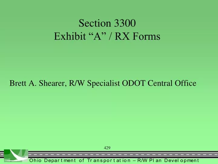 section 3300 exhibit a rx forms