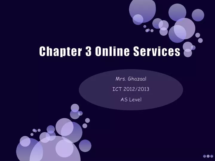 chapter 3 online services
