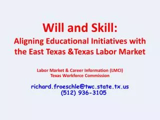 Will and Skill: Aligning Educational Initiatives with the East Texas &amp;Texas Labor Market