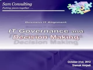 Business IT Alignment IT Governance and Decision Making