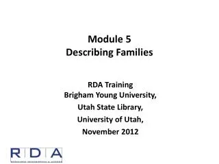 Module 5 Describing Families