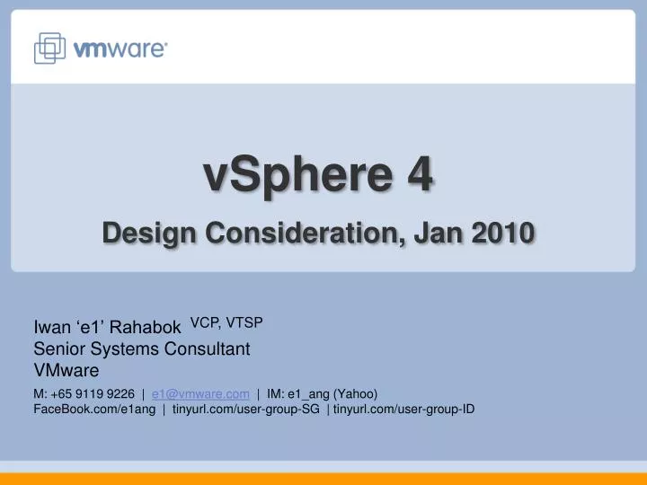 vsphere 4 design consideration jan 2010