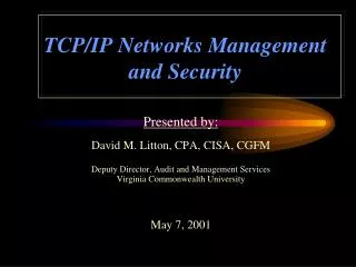 TCP/IP Networks Management and Security