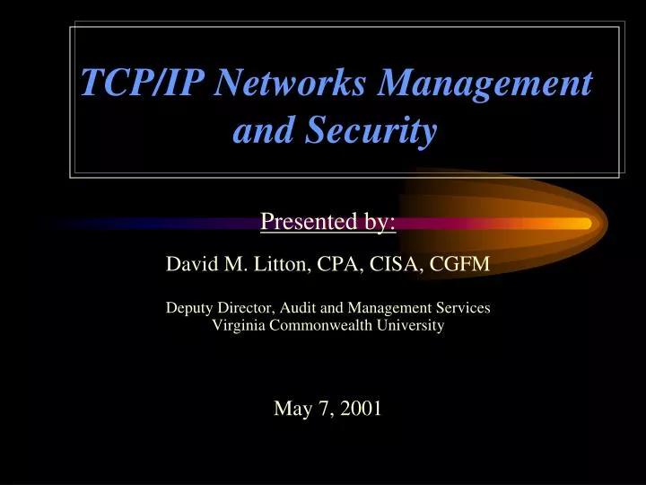 tcp ip networks management and security