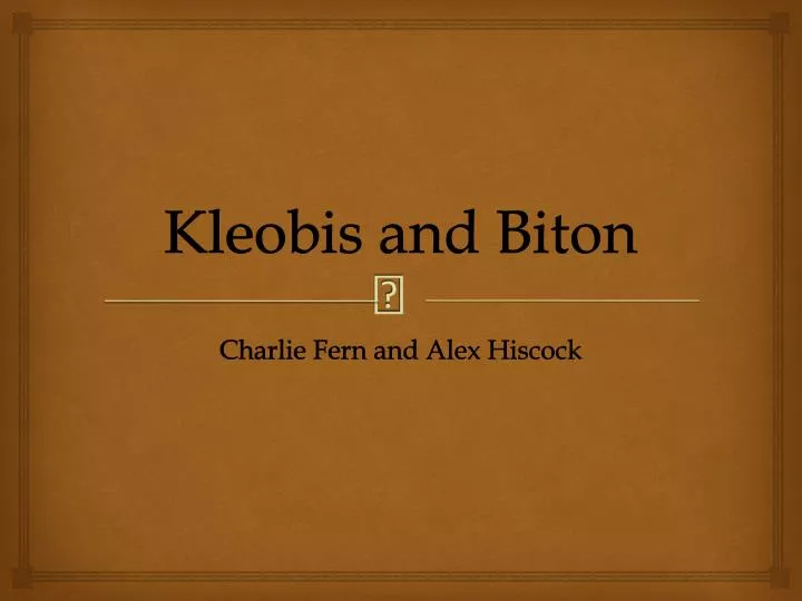 kleobis and biton