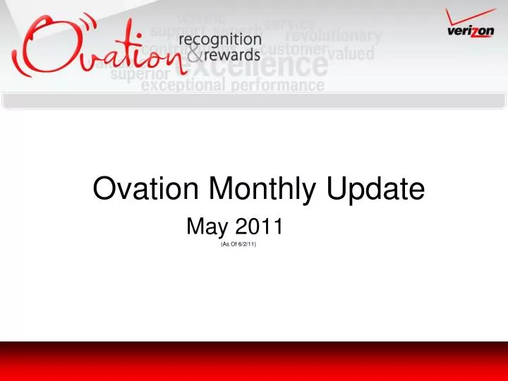 ovation monthly update