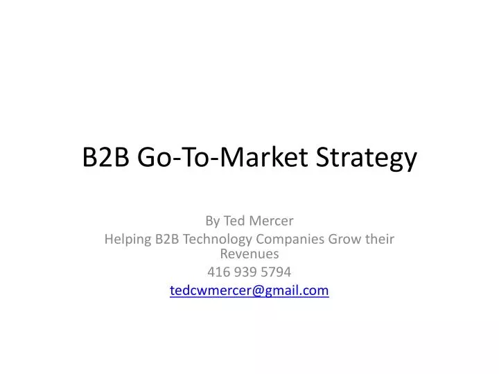 b2b go to market strategy