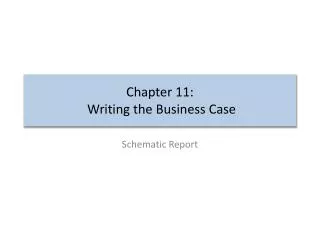 Chapter 11: Writing the Business Case