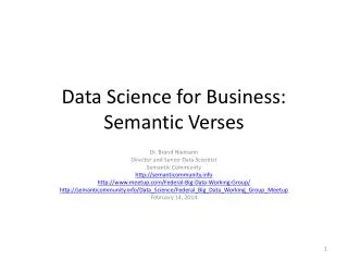 Data Science for Business: Semantic Verses