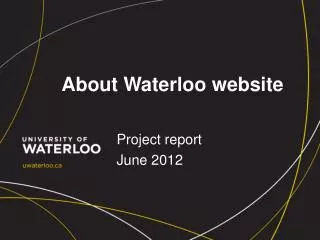 About Waterloo website