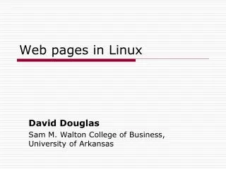 Web pages in Linux