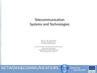 Telecommunication Systems and Technologies