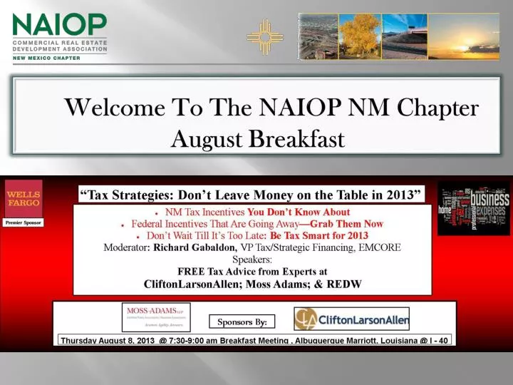 welcome to the naiop nm chapter august breakfast