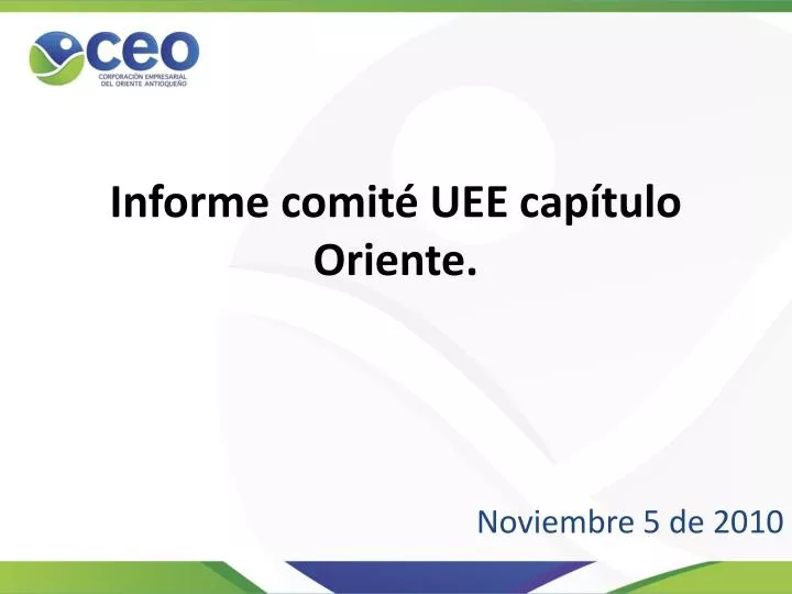 informe comit uee cap tulo oriente