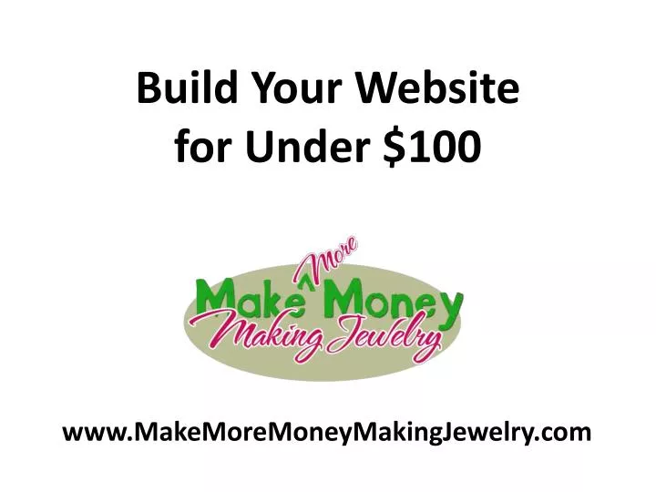 build your website for under 100