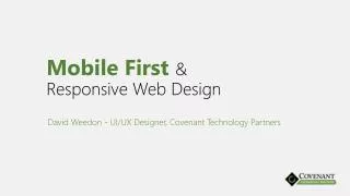 Mobile First &amp; Responsive Web Design