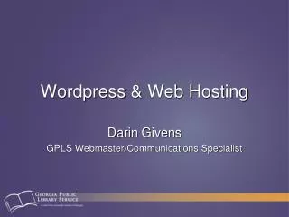 Wordpress &amp; Web Hosting