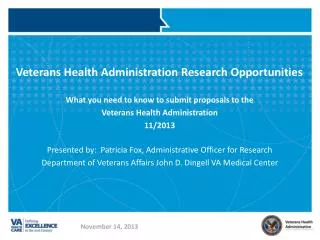 Veterans Health Administration Research Opportunities