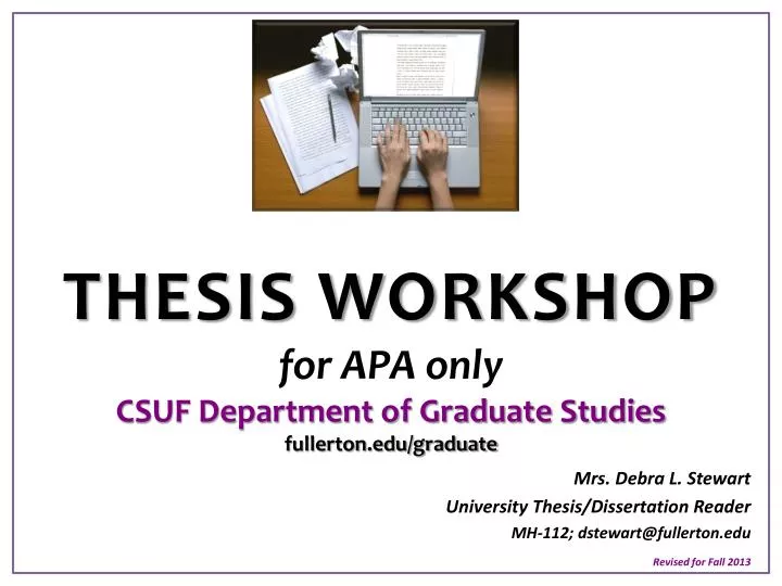 thesis workshop for apa only csuf department of graduate studies fullerton edu graduate