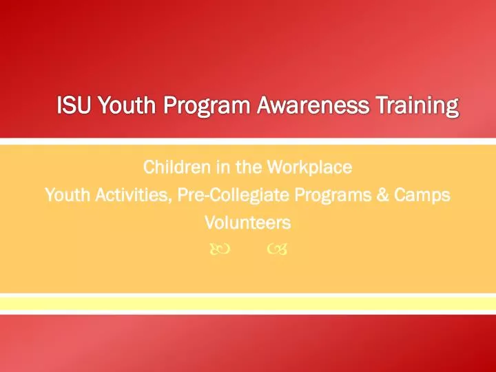 isu youth program awareness training