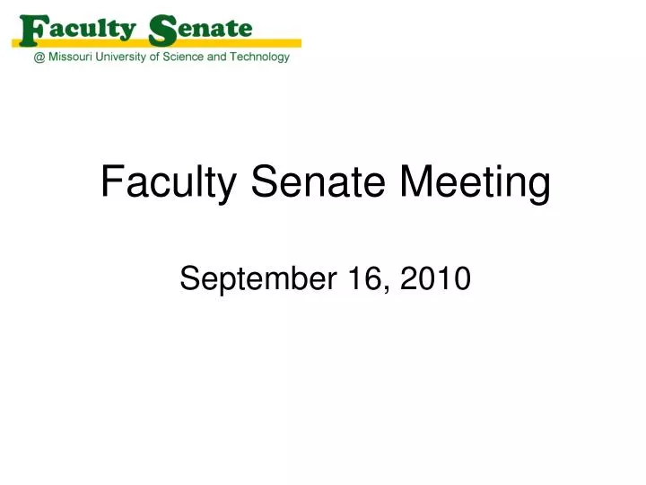 faculty senate meeting september 16 2010
