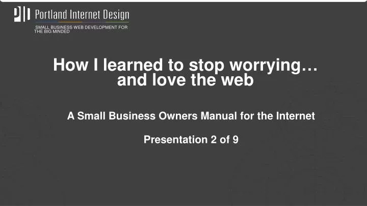 a small business owners manual for the internet presentation 2 of 9