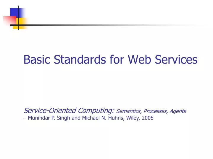 basic standards for web services