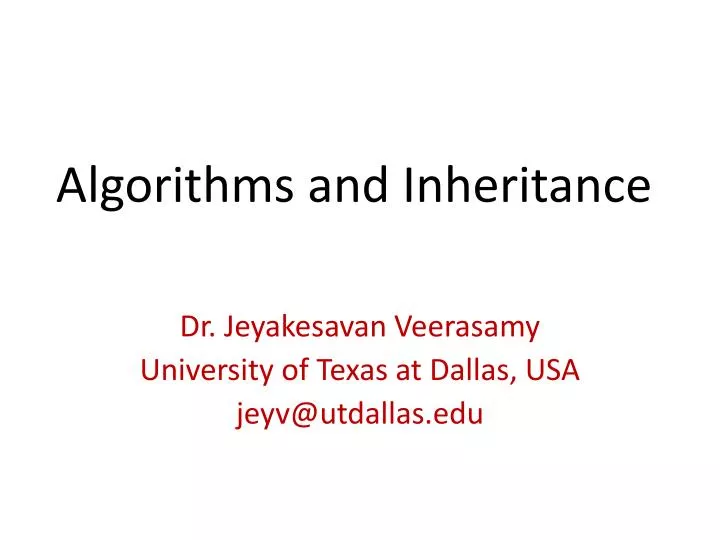 algorithms and inheritance