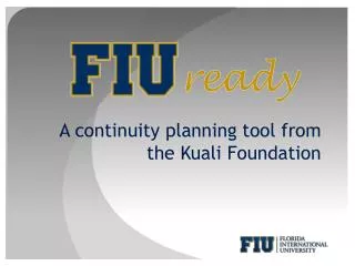 A continuity planning tool from the Kuali Foundation