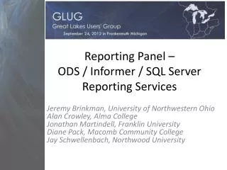 Reporting Panel – ODS / Informer / SQL Server Reporting Services