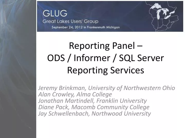 reporting panel ods informer sql server reporting services