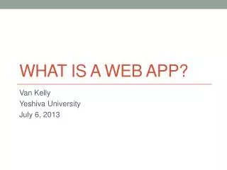 What is a web app?