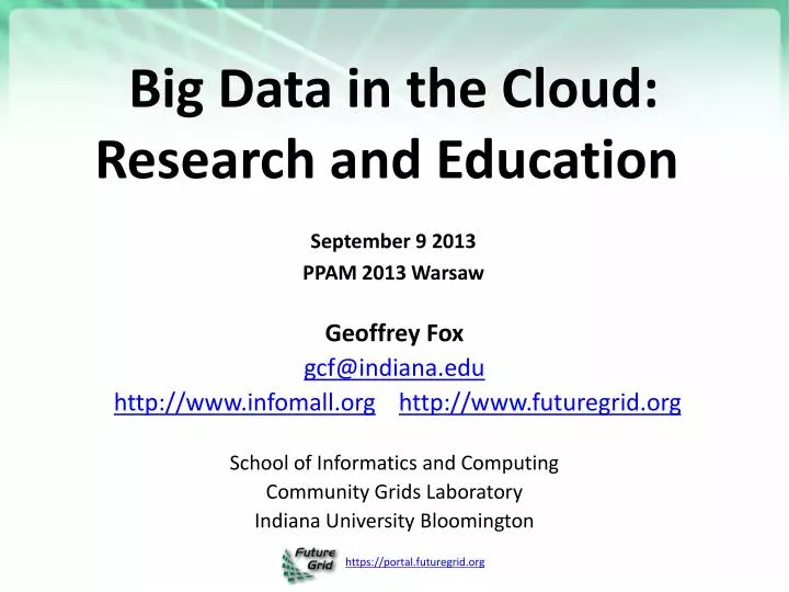 big data in the cloud research and education