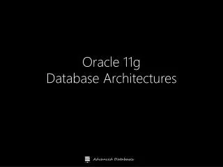 Oracle 11g Database Architectures