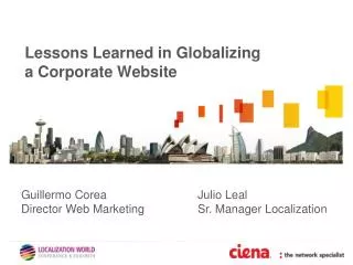 Lessons Learned in Globalizing a Corporate Website