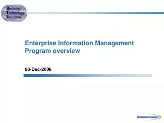Enterprise Information Management Program overview