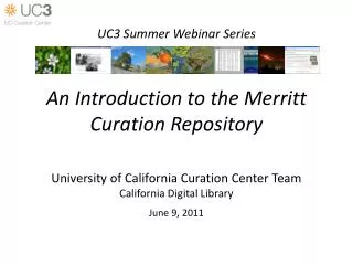 An Introduction to the Merritt Curation Repository