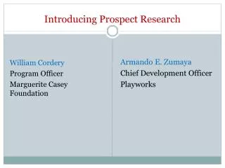 Introducing Prospect Research