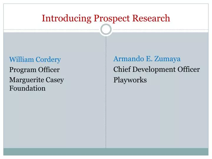 introducing prospect research