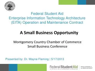 Federal Student Aid Enterprise Information Technology Architecture (EITA) Operation and Maintenance Contract