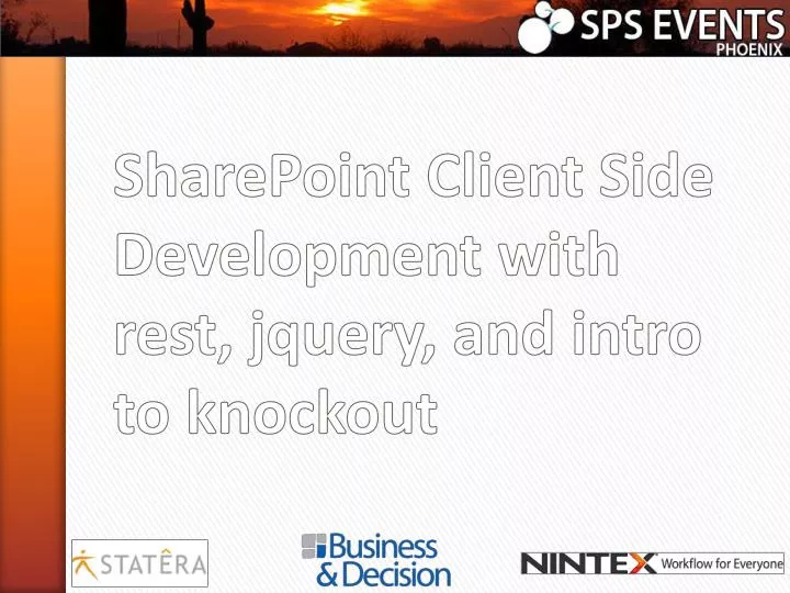 sharepoint client side development with rest jquery and intro to knockout