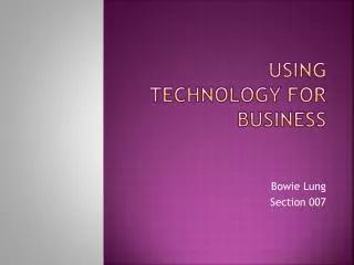 using technology for business