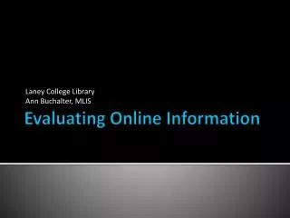 Evaluating Online Information